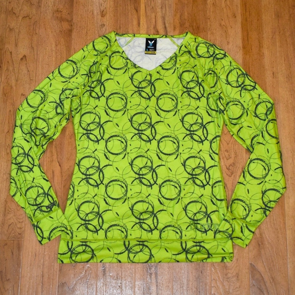 Burton Dryride Top Womens Large Lime Green Excellent Long Sleeve Base Layer